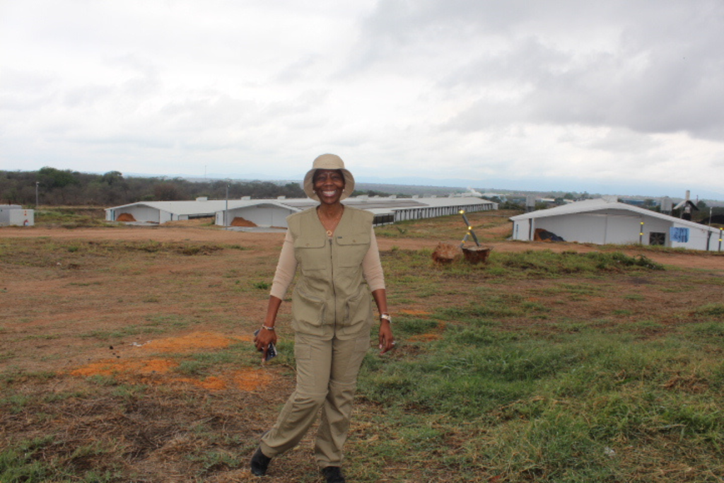 The Chief Executive Officer of PMM Agri, Dr Patience Mlengana in front of some of the chicken houses in Tzaneen.